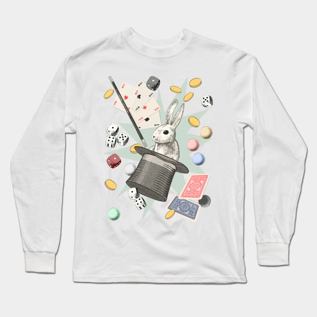 Rabbit Magic Show Long Sleeve T-Shirt by BessoChicca